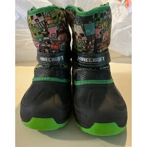 Kids Sz 12 Minecraft Snow Boots Water Resistant Winter Warm